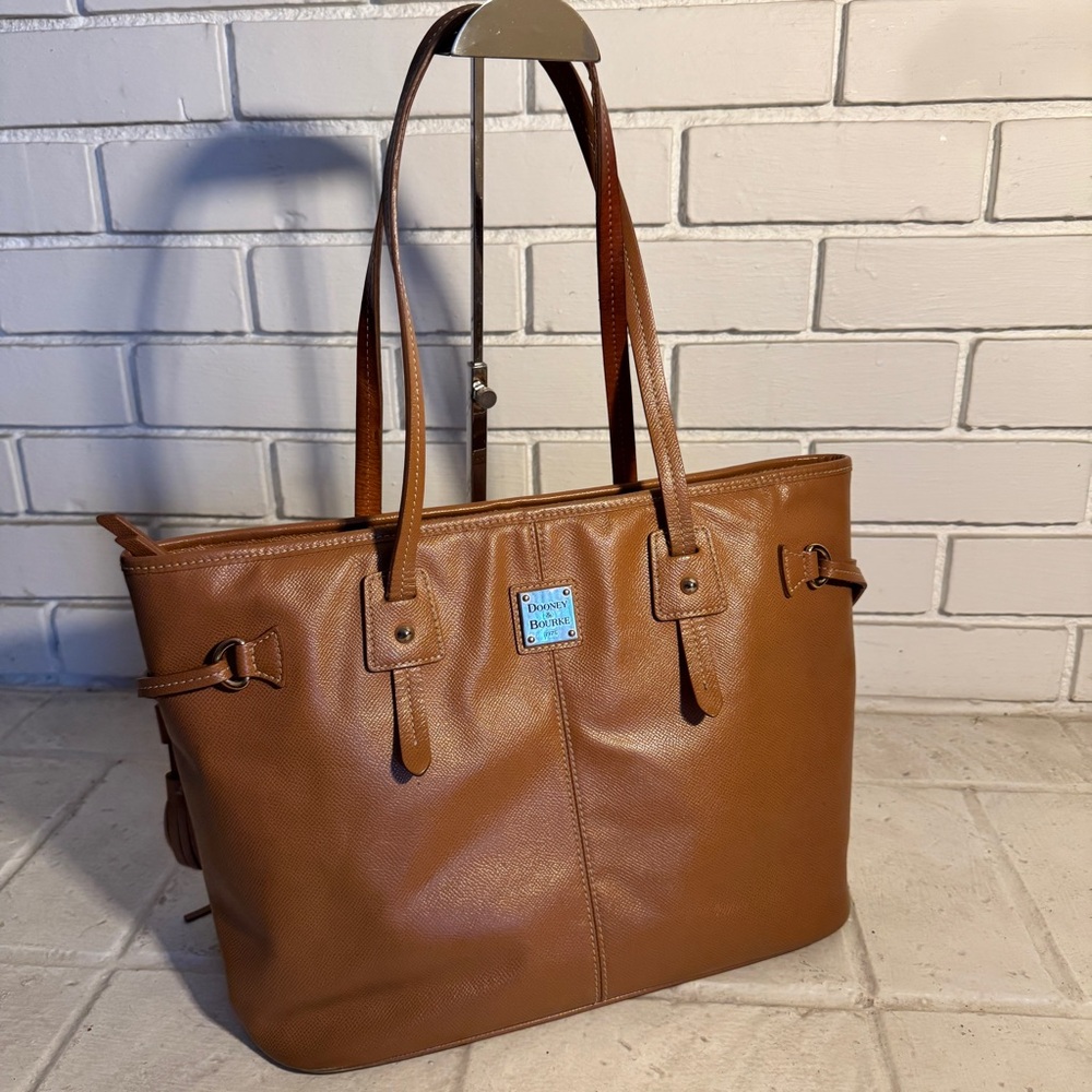 Dooney & Bourke Tan Pebbled Leather Tote Bag